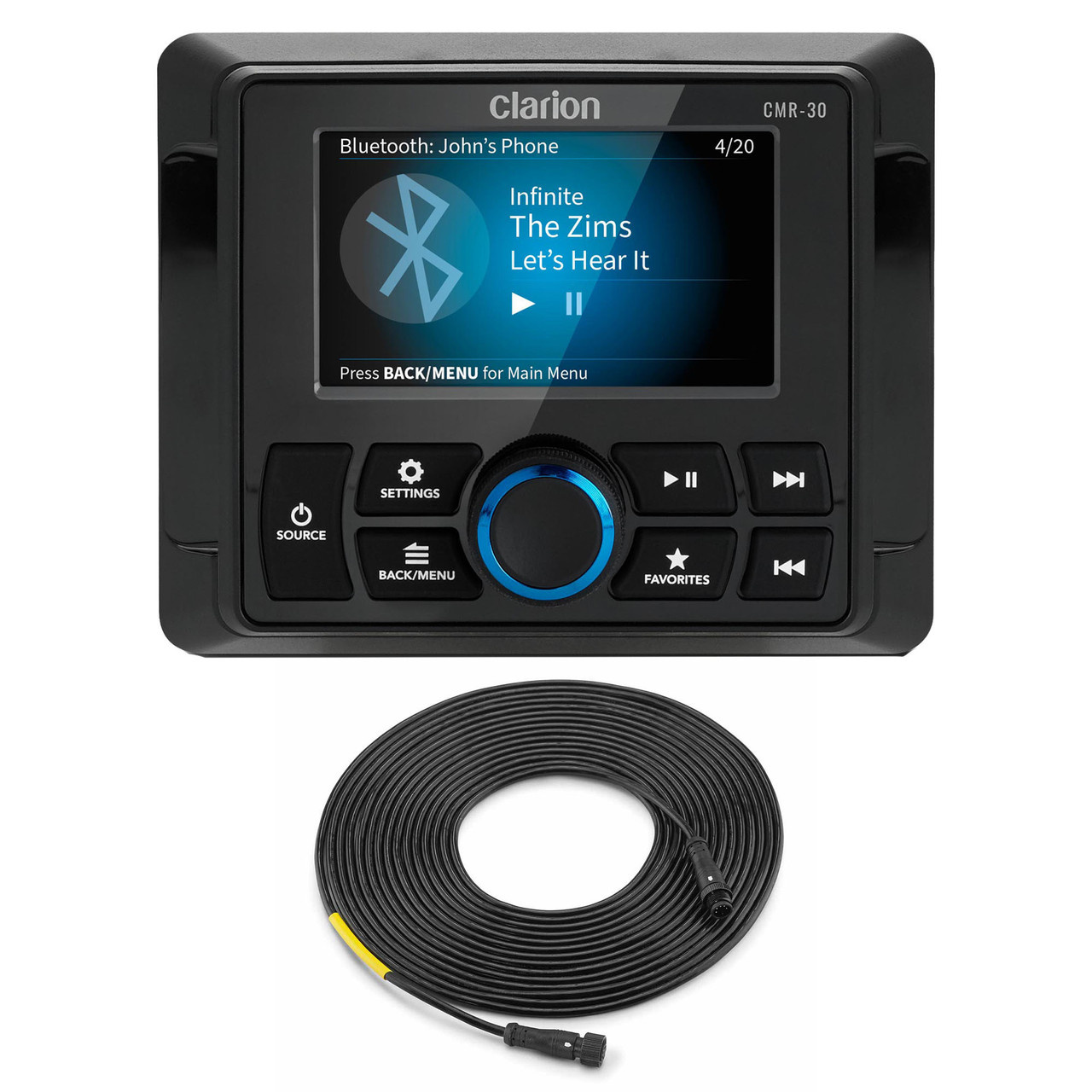 Clarion CMR-30 Marine afstandsbediening met kleur display