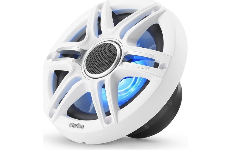 Clarion Speakers Sport (6.5-inch/ 50W) met RGB LED verlichting wit en metallic gray CMSP-651RGB-SWG