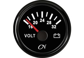 CN Voltmeter 16-32V - analoog Zwart Zwart