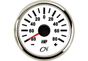 CN Amperemeter analoog Wit Chroom
