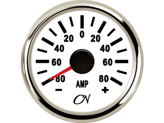 CN Amperemeter analoog Wit Chroom
