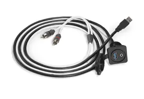 JL Audio Combinatie van 3.5 mm Audio Jack en 9-aderige USB Poort voor Paneelmontage