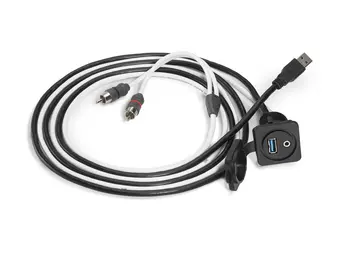 JL Audio Combinatie van 3.5 mm Audio Jack en 9-aderige USB Poort voor Paneelmontage