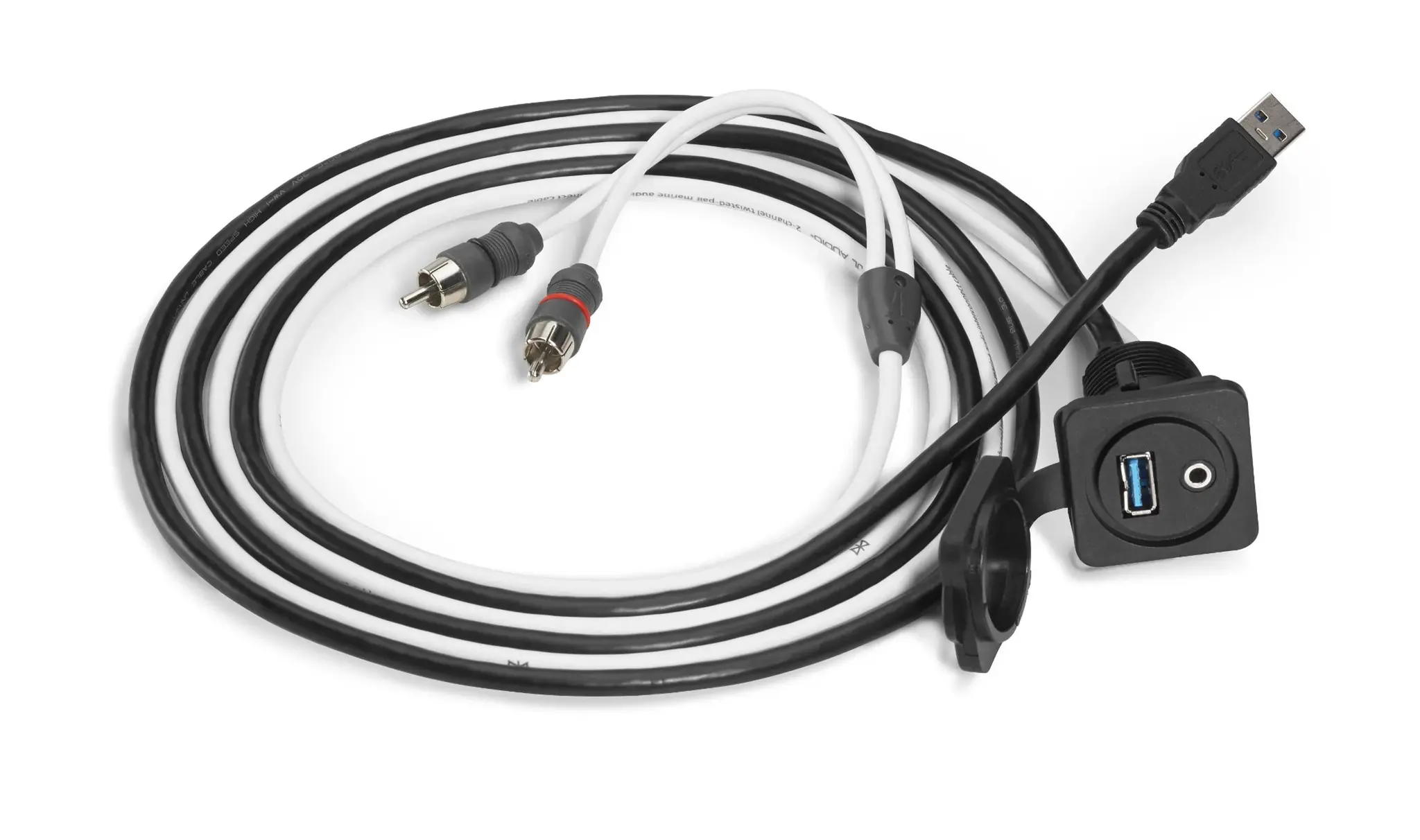 JL Audio Combinatie van 3.5 mm Audio Jack en 9-aderige USB Poort voor Paneelmontage