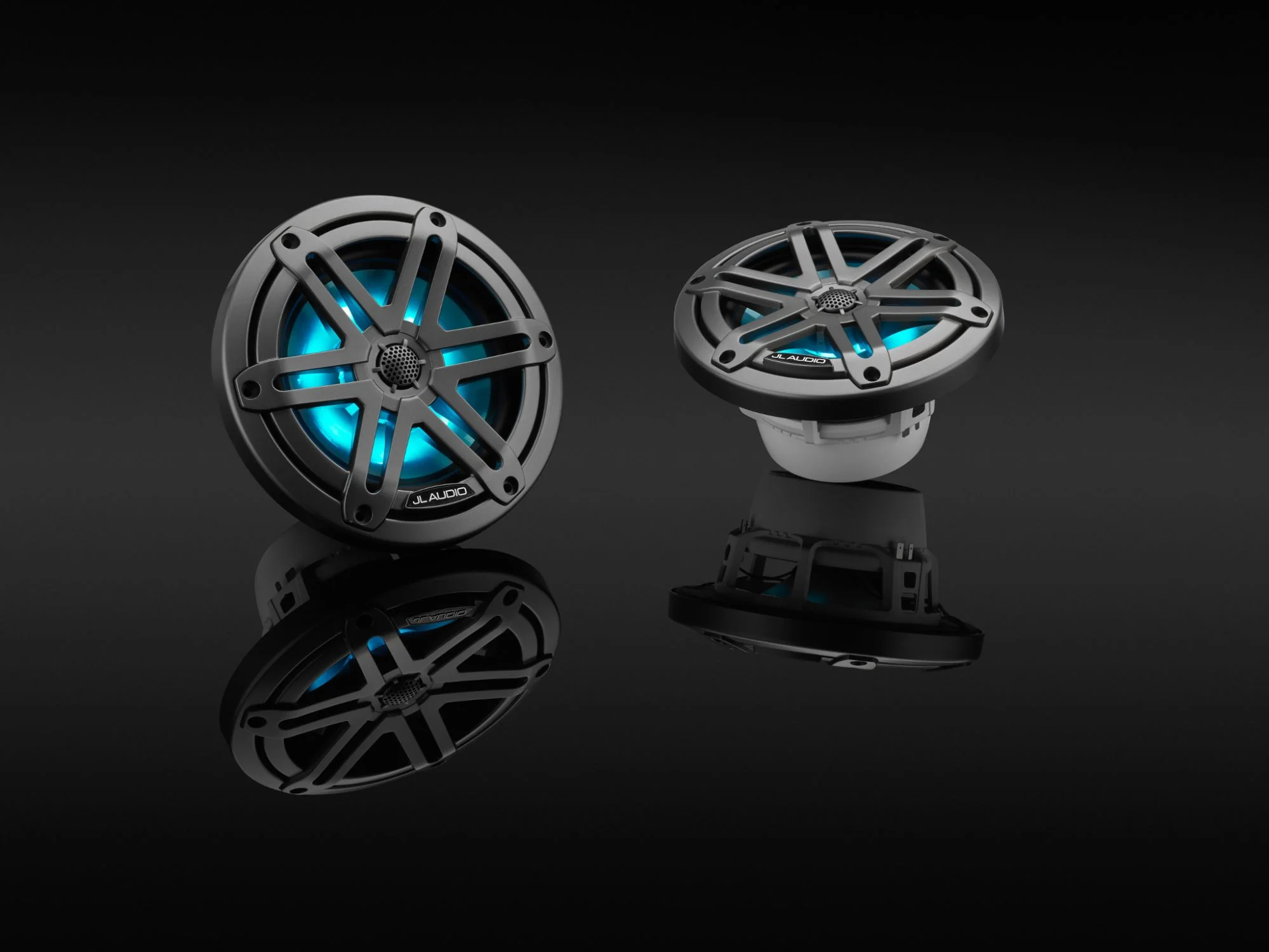 JL Audio M3 Speakerset met LED verlichting (6.5 inch/ 60W) Sport metallic grijs grill