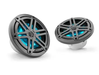 JL Audio M3 Speakerset met LED verlichting (6.5 inch/ 60W) Sport metallic grijs grill