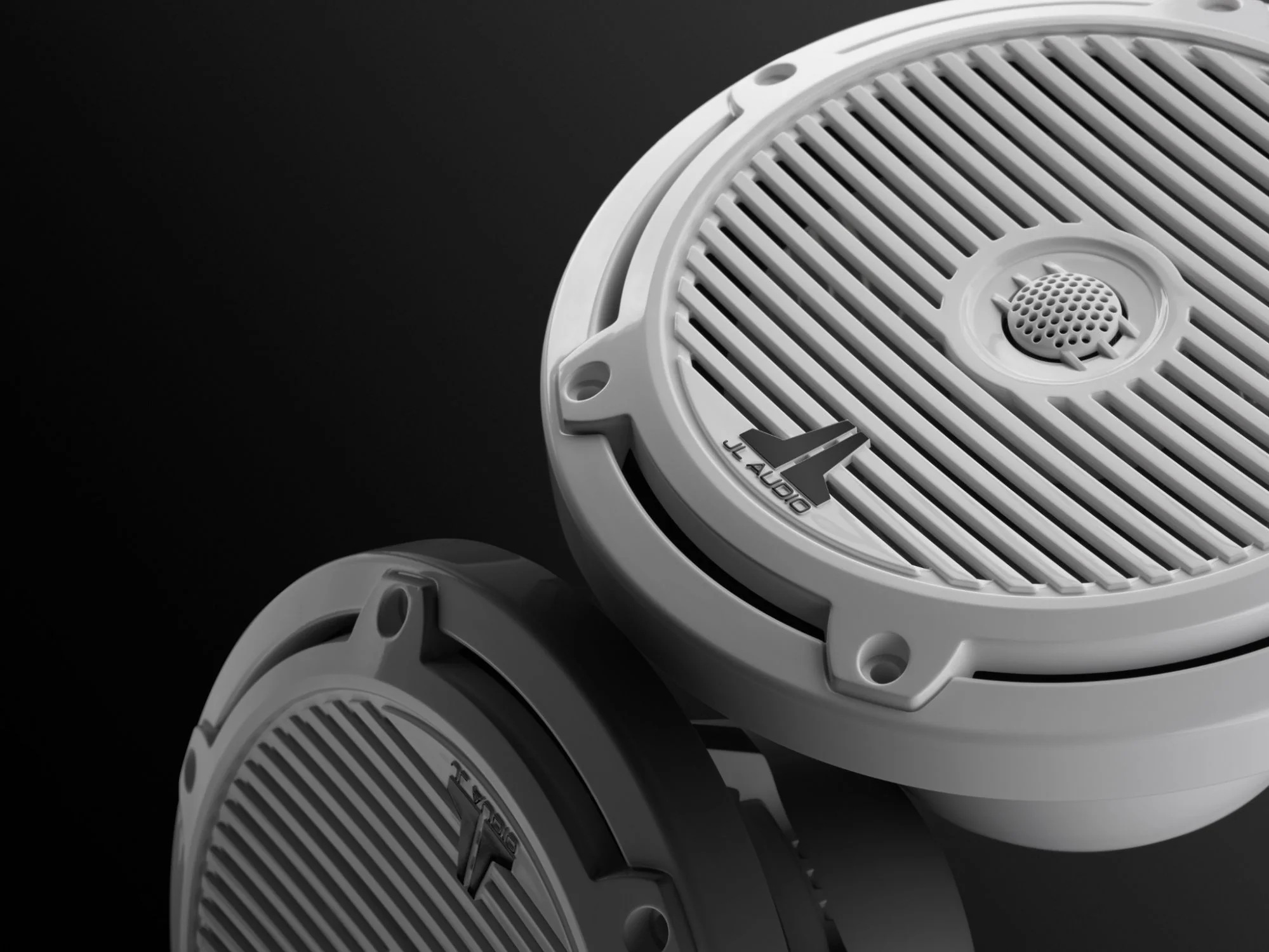 JL Audio M3 Speakerset (7.7 inch/ 70W) Classic wit grill, foto 3 van 4