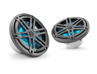JL Audio M3 Speakerset met LED verlichting (7.7 inch/ 70W) Sport Metallic grijze grill
