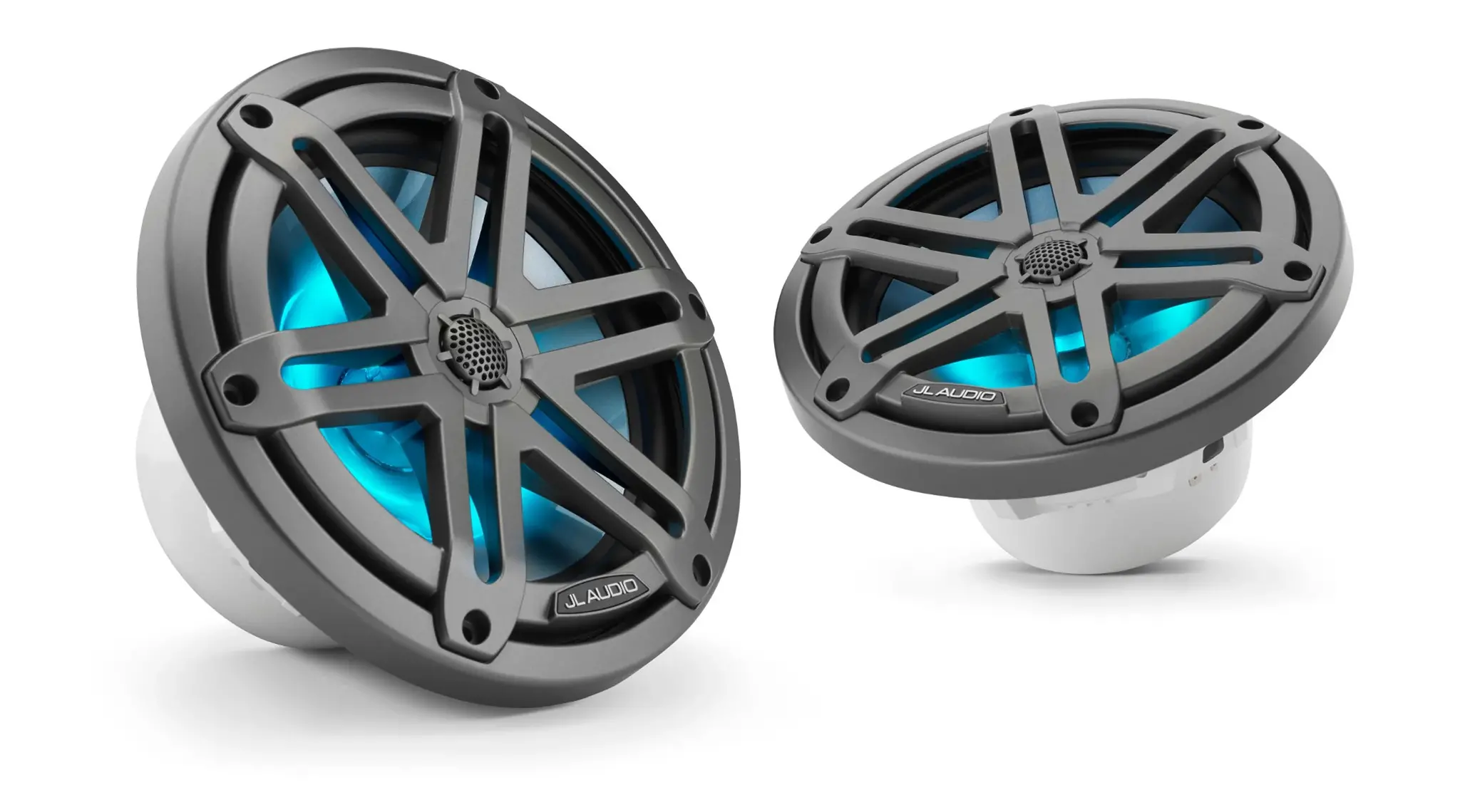 JL Audio M3 Speakerset met LED verlichting (7.7 inch/ 70W) Sport Metallic grijze grill