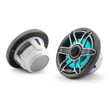 JL Audio M6 Speakerset met LED verlichting (6.5 inch/ 75W) Sport Metallic Grijze rand en titanium sport grill