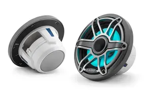 JL Audio M6 Speakerset met LED verlichting (6.5 inch/ 75W) Sport Metallic Grijze rand en titanium sport grill