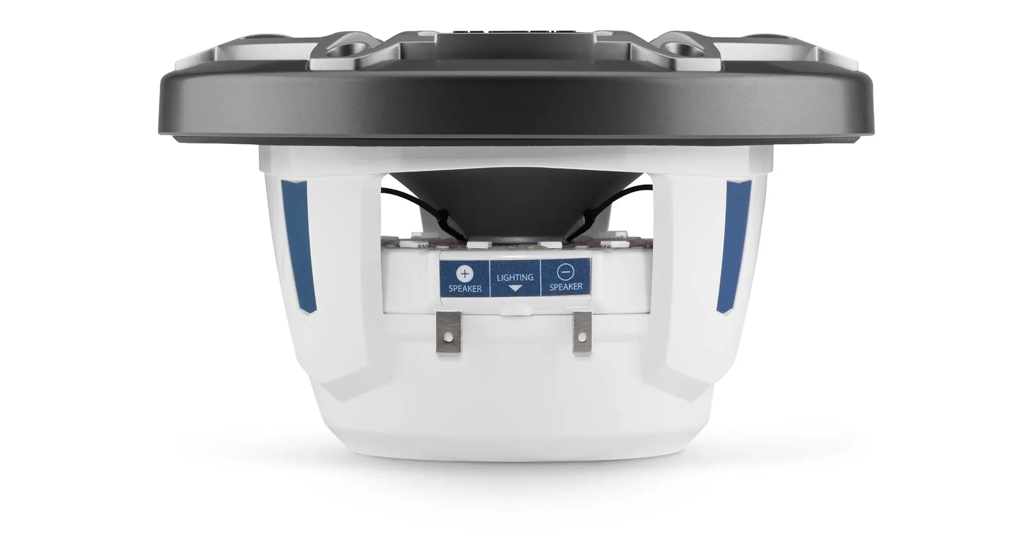 JL Audio M6 Speakerset met LED verlichting (8.8 inch/ 125W) Sport Metallic Grijze rand en titanium