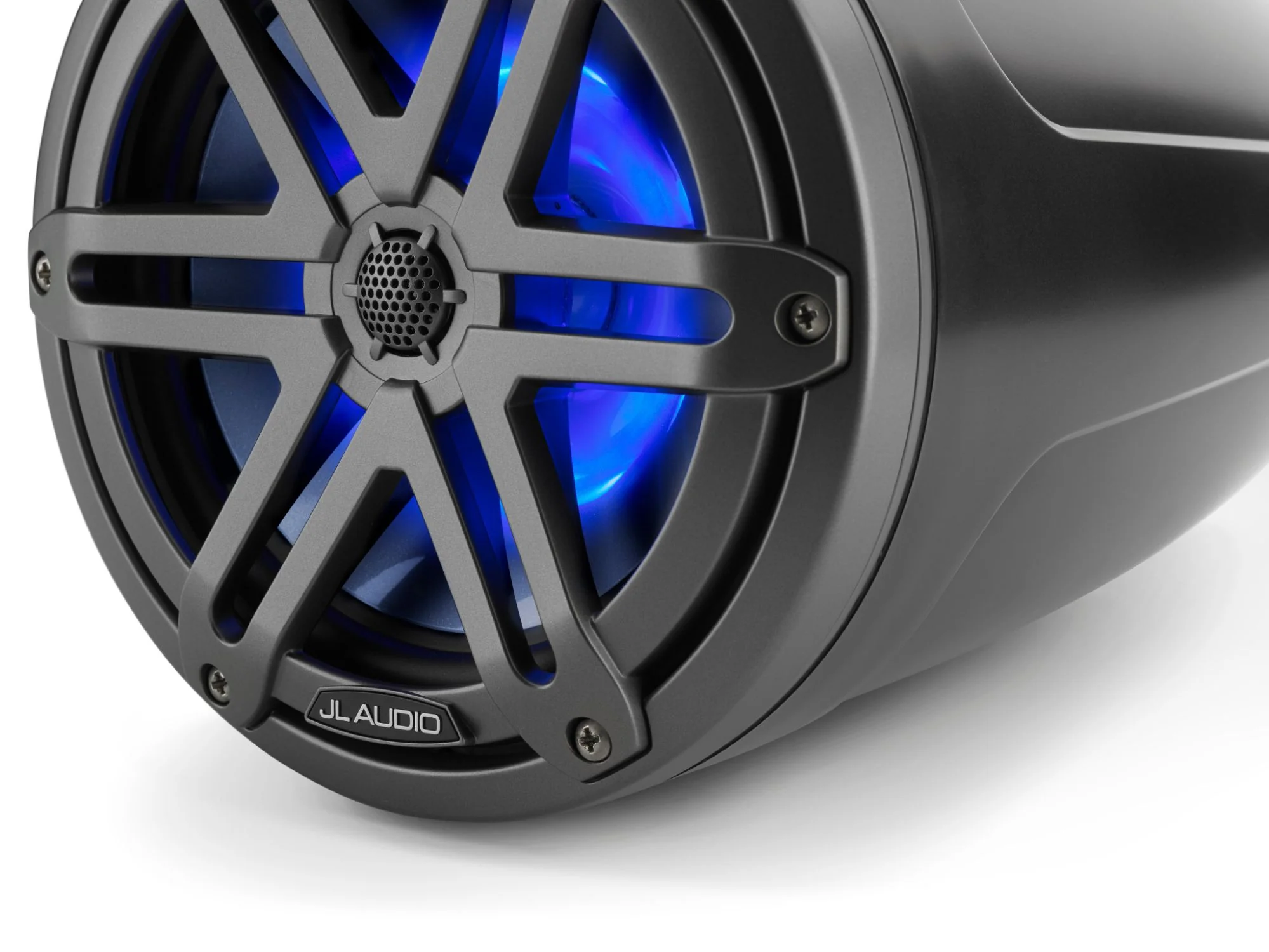 JL Audio M3 Speakerset buismontage met LED verlichting (7.7-inch/70W) Sport Grille Zijdeglans zwart + metallic