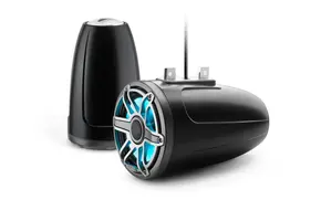 JL Audio M6 Speakerset buismontage met LED verlichting (7.7-inch/100W) Sport Grille Zijdeglans zwart met metallic