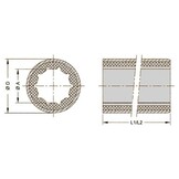 Exalto Bearings rubber lager messing ø45xø65x180mm