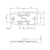 Talamex Nylon scharnieren 40x40mm