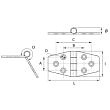 Plastimo Scharnier RVS 77 x 38 mm, foto 2 van 2