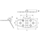 Plastimo Scharnier RVS 74 x 37.5 mm
