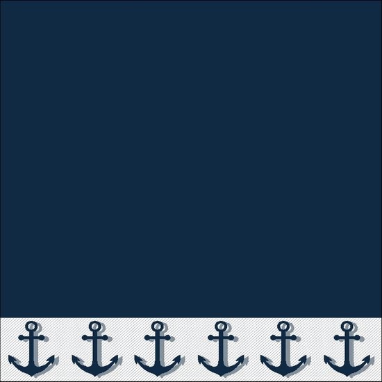 Elias handdoek anker 55x55cm blauw 2ST