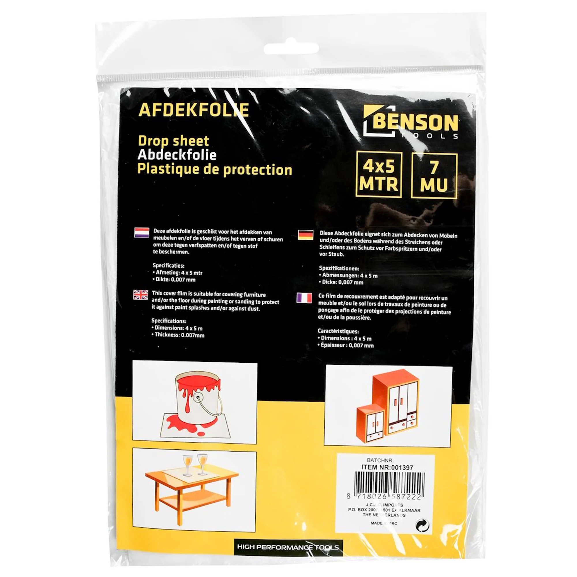 Benson Afdekfolie transport 5x4 meter