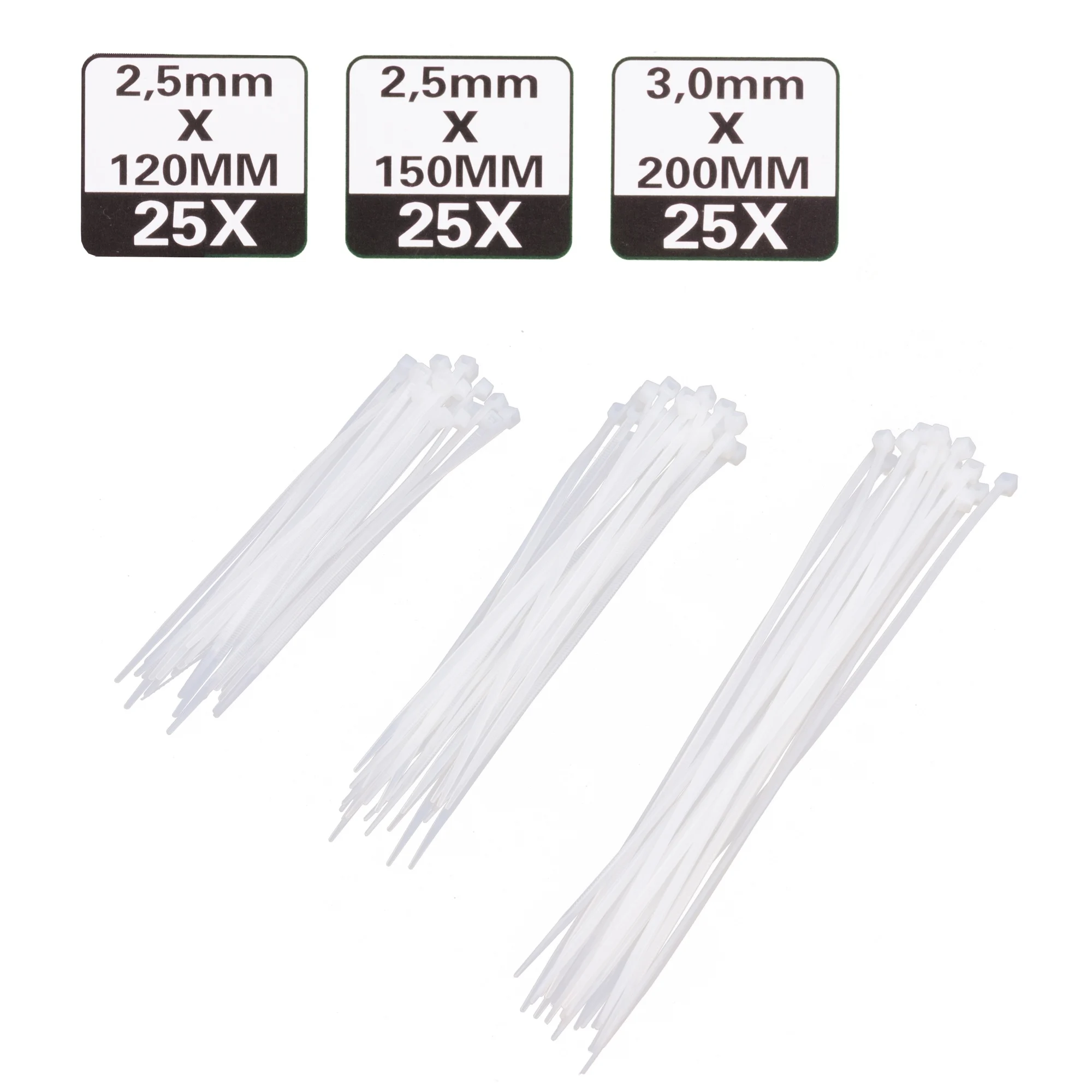 Hofftech Kabelbinders set / tie-ribs 75 stuks