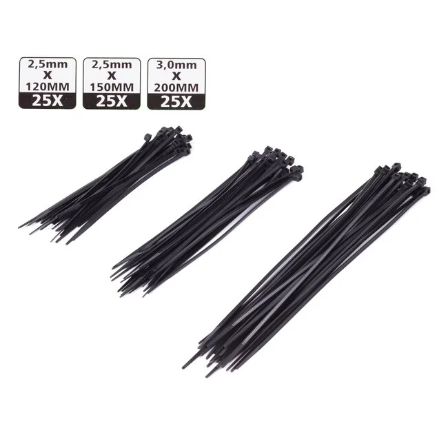 Hofftech Kabelbinders set / tie-ribs 75 stuks