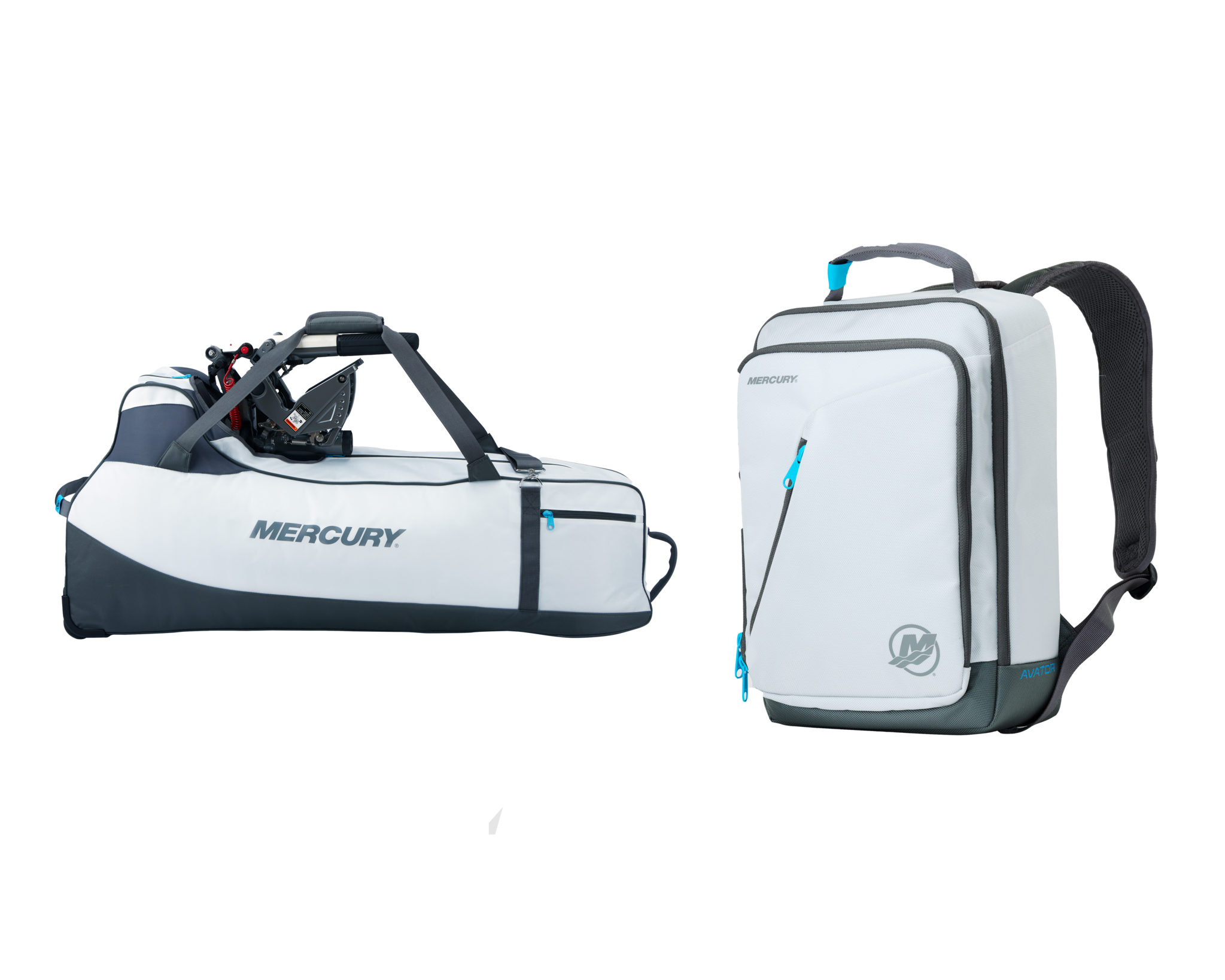 Mercury Rugtas en draagtas bundel Avator 7.5e kortstaart en accu