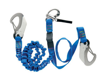 Wichard Veiligheidslijn OSR 1 vast, 1 elastisch 1-2 mtr met 2 haken