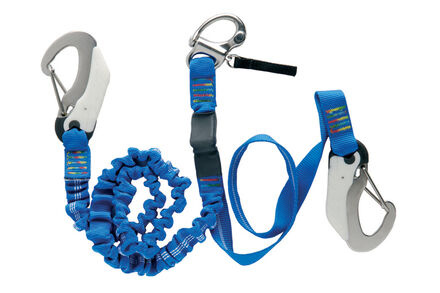 Wichard Veiligheidslijn OSR 1 vast, 1 elastisch 1-2 mtr met 2 haken