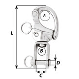 Wichard Snapsluiting HR RVS met wartelende sluiting en borstbout