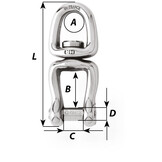 Wichard Wartel met oog en inbusbout sluiting HR RVS