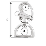 Wichard Snapsluiting HR RVS met wartelend oog voor band