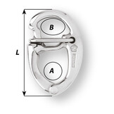 Wichard Snapsluiting quick release tack HR RVS 70 mm