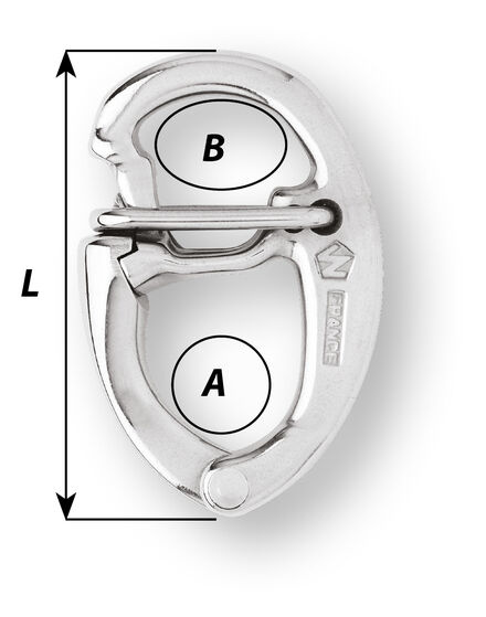 Wichard Snapsluiting quick release tack HR RVS 70 mm