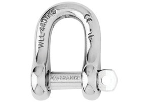 Wichard D-sluiting gevangen pin RVS