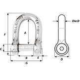 Wichard D-sluiting met inbusbout RVS
