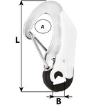 Wichard veiligheidshaak RVS dubbele bediening 115 mm