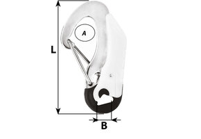 Wichard veiligheidshaak RVS dubbele bediening 115 mm