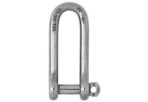 Wichard D-sluiting lang gevangen pin RVS