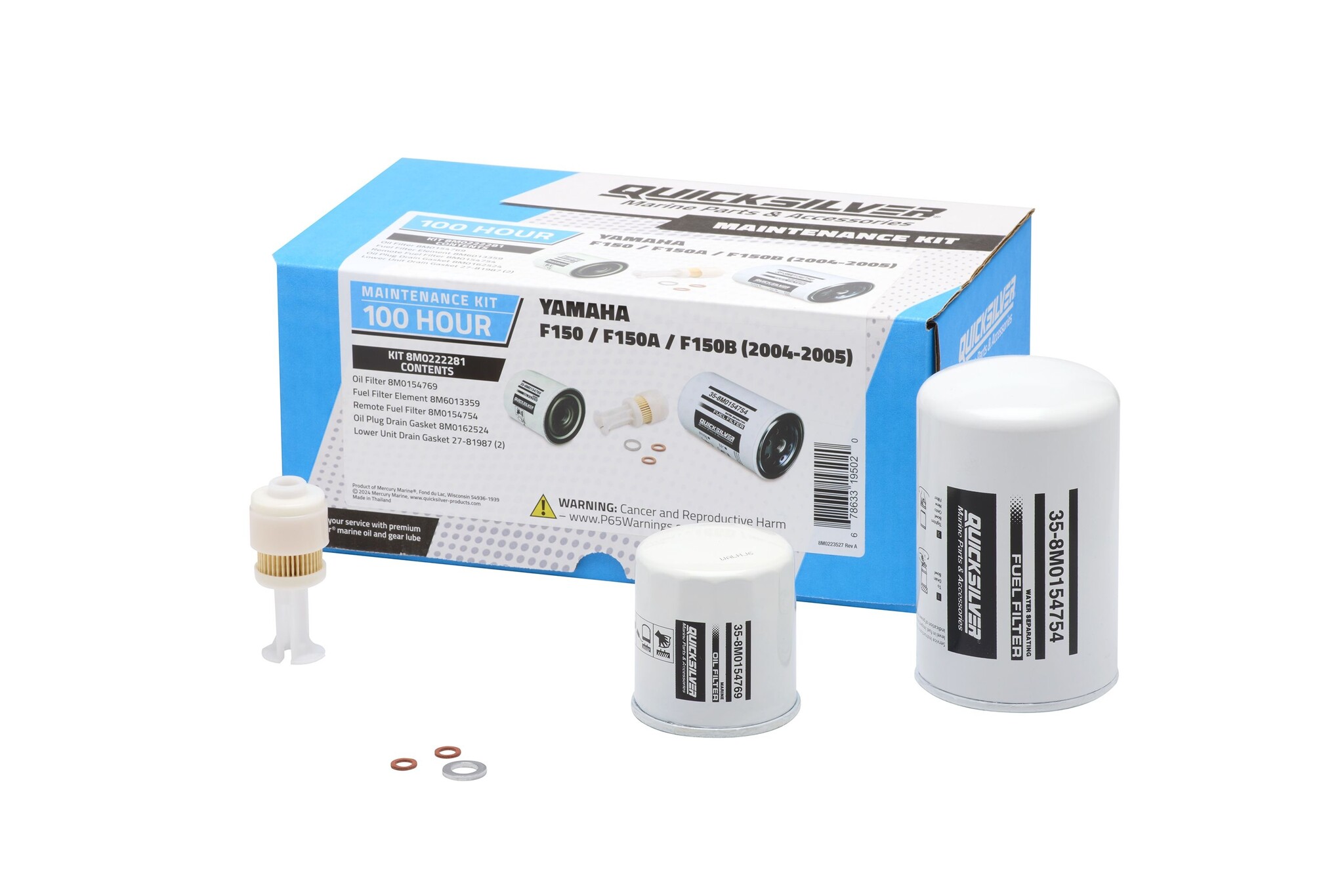 Quicksilver Onderhoudskit Yamaha F150/F150A/F150B (2004-2005) inclusief waterfilter 8M0222281