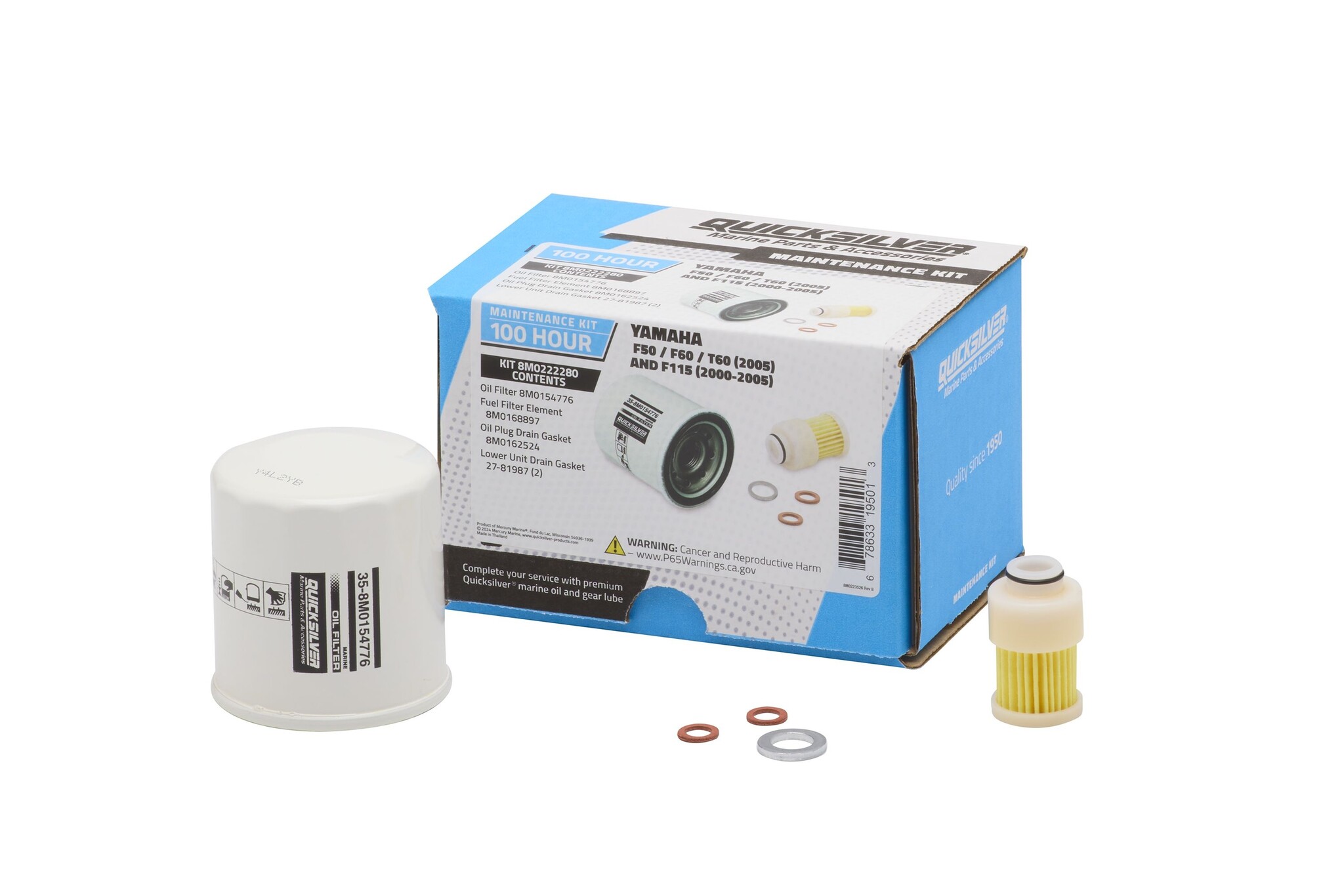 Quicksilver Onderhoudskit Yamaha F50/F60/T60 (2005) F115(2000-2005) 8M0222280