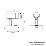 Talamex Led wandlamp Helios 10-30V dimbaar met USB-C snellader