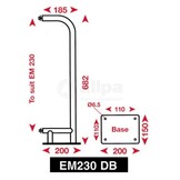  Radarreflector EM230-BR met RVS mastbeugels, wit (wheelmark)