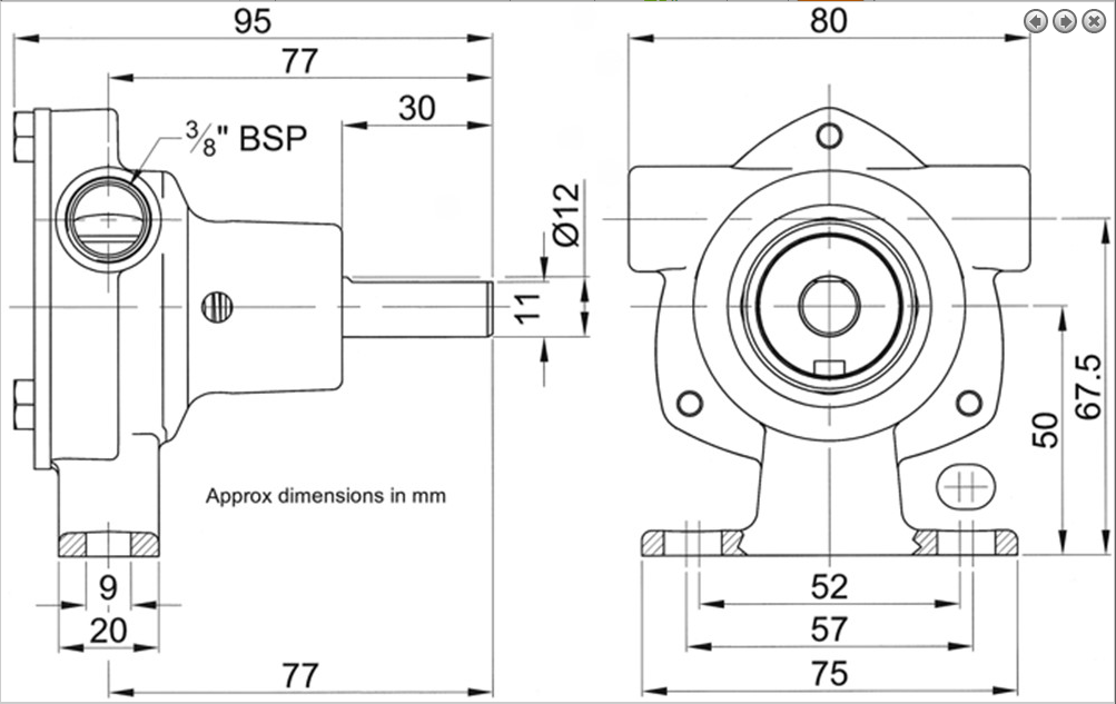 Jabsco 51520-2001 Jabsco bronze pomp 3/8"