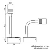 Talamex Led wandlamp Apollo 10-30V dimbaar met USB-C snellader