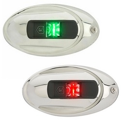 Attwood Navigatieverlichtingset Stuur-en bakboord RVS zijmontage ovaal