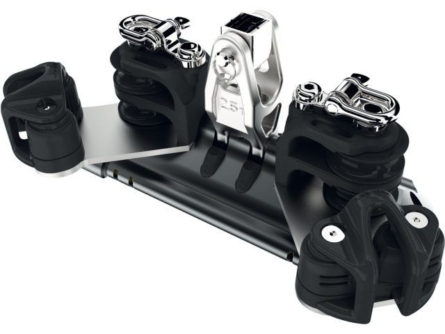 Lewmar Overloopslede met upstand, 4 controleschijven, hondsvot en klemmen size 2