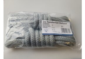 U-Rope Fenderlijn Deluxe met 10 cm oog 12 mm x 2.5 m Grijs (2)