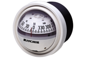Ritchie Kompas model 'Explorer V-57W.2', 12V, dashboardkompas, roos Ø69,9mm/5°, wit