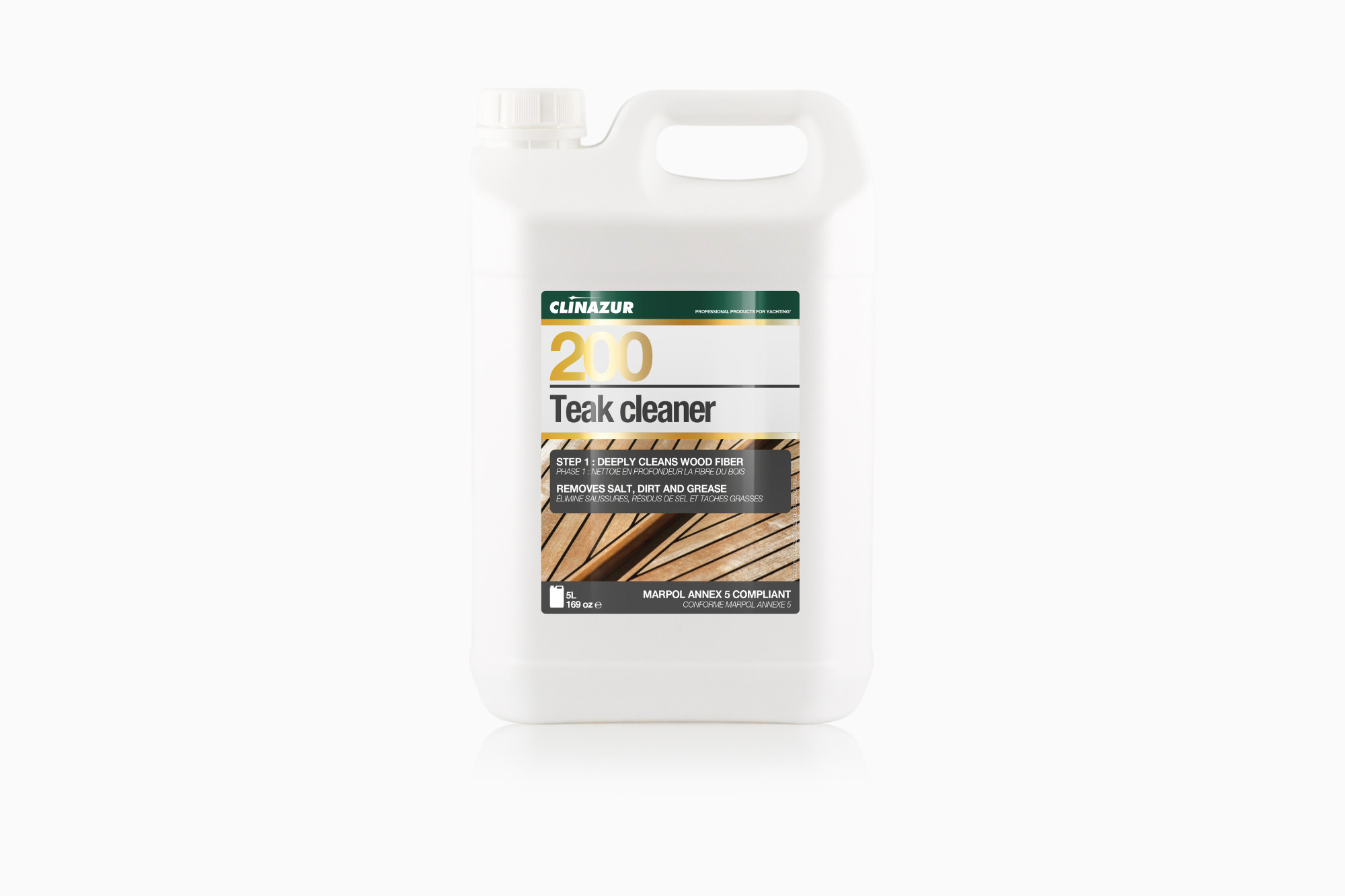 Clinazur Teak cleaner stap 1